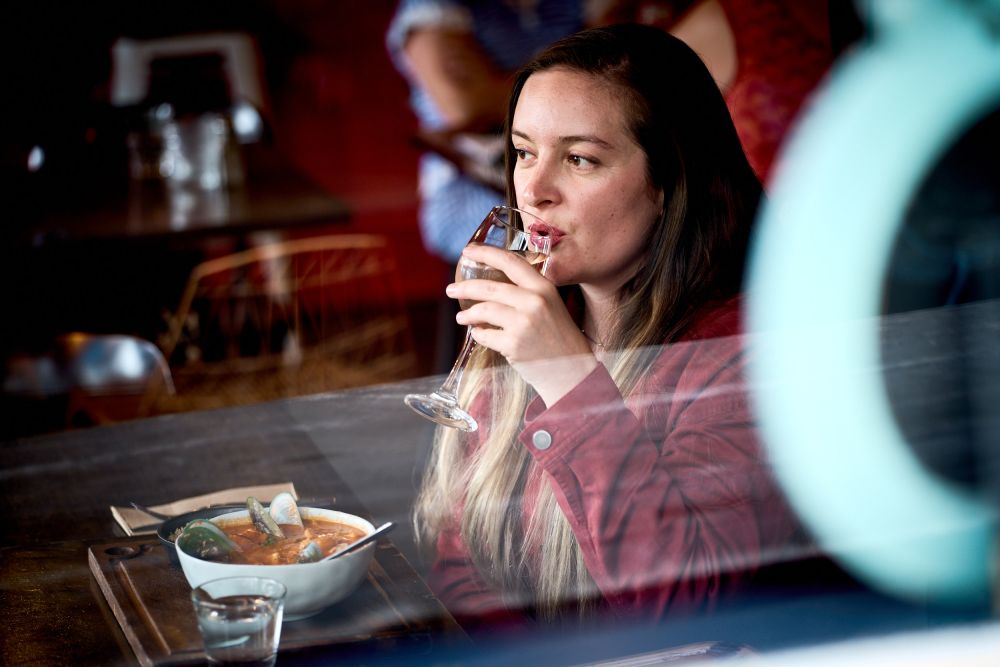 Woman dining